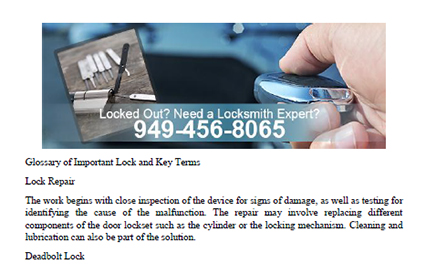 Glossary by Locksmith Irvine - Click to download