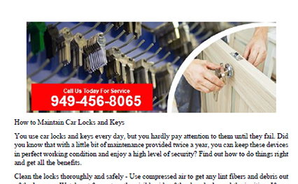 How to Maintain Car Locks and Keys in Irvine - Click to download